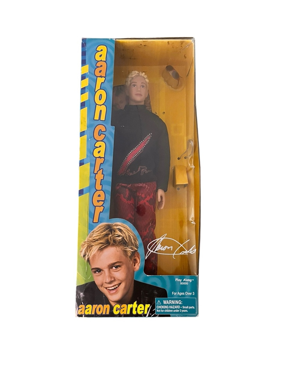 Vintage Aaron Carter 2001 Play Along Action Figure with Accessories Y2K Pop